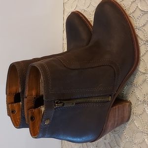 Lucky Brand Brown Leather Booties, Size 6